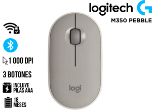 MOUSE, LOGITECH, M350 PEBBLE SILENT WIRELESS/BLUETOOTH ALMOD MILK