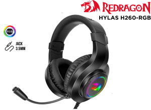 AUDIFONO GAMER, REDRAGON, HYLAS H260-RGB 3.5MM NEGRO