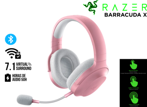 AUDIFONO GAMER, RAZER, BARRACUDA X WIRELESS 2.4GHZ BLUETOOTH 7.1 PINK