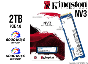 UNIDAD EN ESTADO SOLIDO KINGSTON 2000GB NV3 PCIE 4.0 NVME M.2 SSD