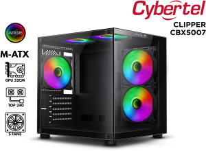 CASE GAMER CLIPPER CBX5007 5FAN RGB PECERA S/FUENTE