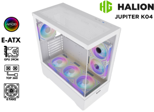 CASE GAMER, HALION JUPITER K04 6F, ARGB WHITE