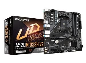 MOTHERBOARD GIGABYTE A520M DS3H (REV. 1.0), AM4, DDR4, HDMI, DP, HD AUDIO.