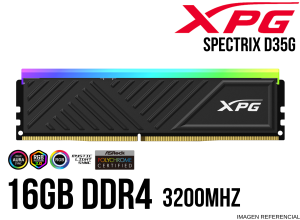 MEMORIA RAM, XPG,SPECTRIX D35G 16GB DDR4 3200MHZ RGB NEGRO