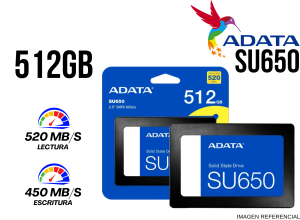 SSD, ADATA, SU650 512GB 2.5 SATA