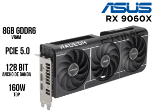 TARJETA DE VIDEO RX 9060XT 8GB ASUS PRIME GDDR6
