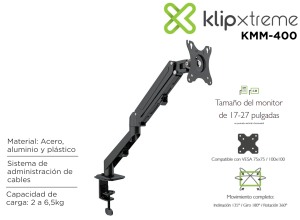 RACK MONITOR KLIP XTREME KMM 400 HASTA 27P