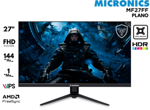 MONITOR GAMER FENIX, MICRONICS MF27FF PLANO 27P FHD 144HZ 1MS