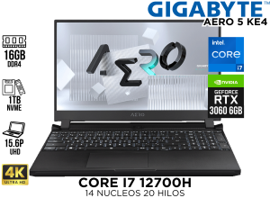 LAPTOP, AERO 5 KE4, 15.6P UHD 16GB 1TB SSD I7 12700H RTX3060 6GB