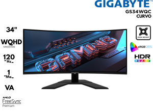MONITOR GIGABYTE GS34WQCA 34P WQHD VA 120HZ 1MS HDMI DP