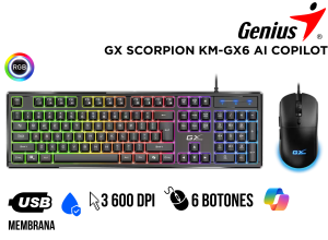TECLADO + MOUSE, GENIUS GX SCORPION KM-GX6 AI COPILOT RGB