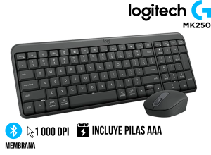 TECLADO LOGITECH KIT MK250 BLUETOOTH SP BLACK