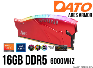 MEMORIA RAM, DATO, ARES ARMOR 16GB DDR5 6000MHZ CL 34 RGB RED