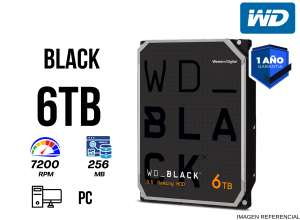 DISCO DURO WESTERN DIGITAL WD_BLACK GAMING HARD DRIVE 6 TB, 3.5" SATA / 267MB/S / 7200 RPM