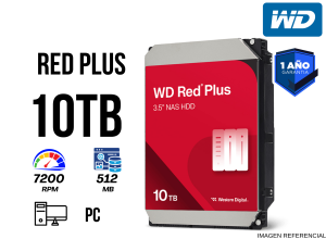DISCO DURO WESTERN DIGITAL NAS WD RED PLUS 10 TB 3.5" SATA / 260 MB/S / 7200 RPM