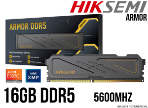 MEMORIA RAM HIKSEMI ARMOR 16GB 5600MHZ DDR5 CL38 BLACK