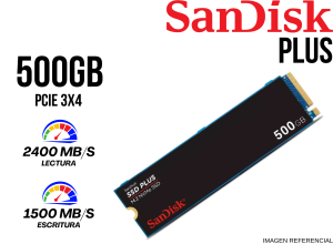 SSD, SANDISK PLUS, M.2 500GB 2400MB/S