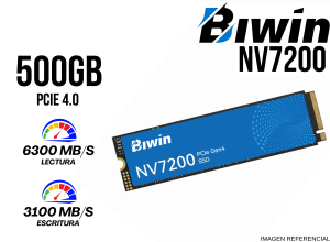 SSD, BIWIN, NV7200 500GB NVME PCI 4.0 6300MBPS