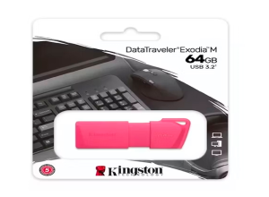 MEMORIA USB DATATRAVELER EXODIA M, 64GB, USB 3.2 GEN 1 (TIPO-A) NEON PINK (ROSADO)