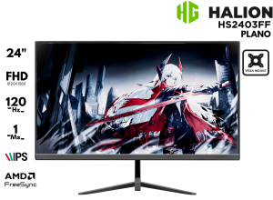 MONITOR GAMER, HALION HS2403FF PLANO 24P FHD 120HZ IPS