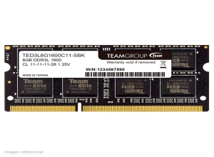 MEMORIA RAM TEAMGROUP, 8GB, DDR3L, SODIMM, 1600MHZ, CL11-11-11-28, 1.35V