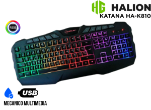 TECLADO GAMER SEMIMECANICO,HALION,KATANA HA-K810