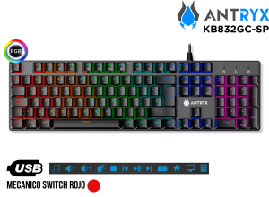 TECLADO MECANICO ANTRYX MK760L BLACK RED SWITCH