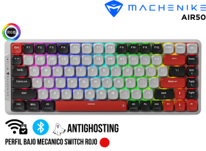 TECLADO MECANICO,MACHENIKE AIR50 COLOR ROJO
