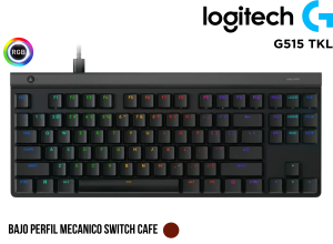 TECLADO GAMER, LOGITECH, G515 TKL WIRED RGB MECANICO BLACK