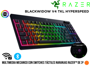 TECLADO RAZER BLACKWIDOW V4 TKL HYPERSPEED WIRELESS/BT MECHANICA