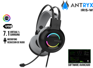 AUDIFONO GAMER, ANTRYX, IRIS-W 7.1 GRAY