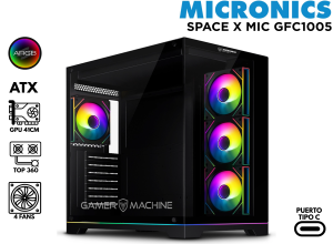 CASE GAMER, MICRONICS, SPACE X MIC GFC1005 4FAN ARGB ATX