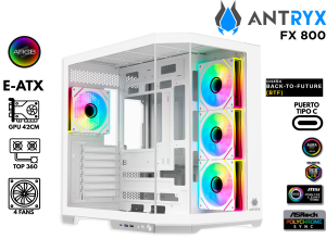 CASE GAMER, ANTRYX, FX 800 WHITE ARGB 4FAN USB TYPE-C
