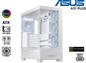 CASE ASUS A31 PLUS -WT-TG-ARGB WHITE