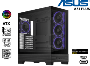 CASE ASUS A31 PLUS -BK-TG-ARGB BLACK