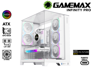 CASE GAMEMAX INFINITY PRO PANORAMICO 5 FANS ARGB ATX WHITE