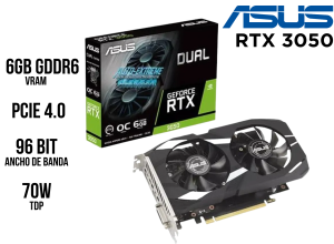 TARJETA DE VIDEO ASUS RTX 3050 6GB DUAL GDRR6 OC