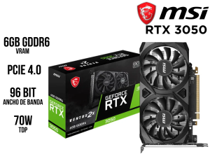 TARJETA DE VIDEO, MSI, RTX 3050 6GB VENTUS OC GDDR6
