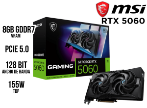 TARJETA DE VIDEO, MSI , RTX 5060 8GB GAMING OC GDDR7