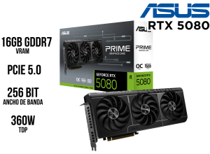 TARJETA DE VIDEO ASUS PRIME RTX 5080 16GB GDDR7