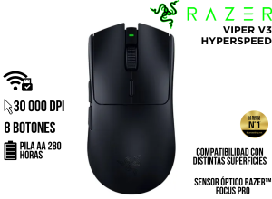 MOUSE GAMER, RAZER, VIPER V3 HYPERSPEED 30K BLACK