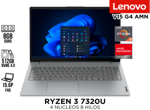 LAPTOP, LENOVO V15 G4 AMN, R3 7320U, 8GB GDDR5, 512GB FHD W11 15.6P PCIE4.