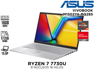 LAPTOP ASUS VIVOBOOK M1502YA-BQ285 RYZEN R7 7730U 16GB DDR4 512GB