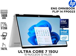 LAPTOP HP ENG OMNIBOOK FLIP 14 FP0023 ULTRA CORE 7 150U- 16GB DDR5 512GB 14P TACTIL