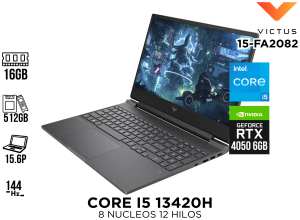 LAPTOP, HP VICTUS ENG, 15-FA2082, INTEL I5 13420H, 16GB, SSD 512GB,RTX 4050 6GB 144HZ WIN11