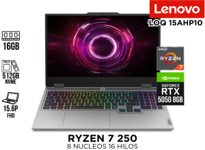 LAPTOP ,LENOVO ENG ,LOQ 15AHP10, RYZEN 7 250 ,16GB, 512GB NVME ,15.6P FHD ,RTX 5050 8GB ,W11
