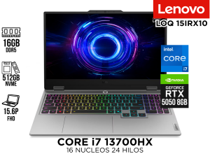 LAPTOP LENOVO LOQ 15IRX10 CORE I7 13700HX 16GB 512GB 8GB RTX5050 ESP