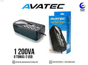 ESTABILIZADOR AVATEC 1200VA 8 TOMAS + 2 USB
