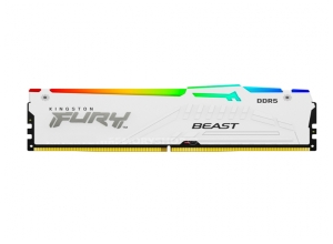 MEMORIA KINGSTON FURY BEAST WHITE RGB, 16GB DDR5-5200 MT/S, CL-40, 1.25V, WHITE
