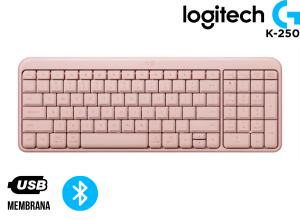TECLADO LOGITECH K250 BLUETOOTH ROSE SP (920-013447)